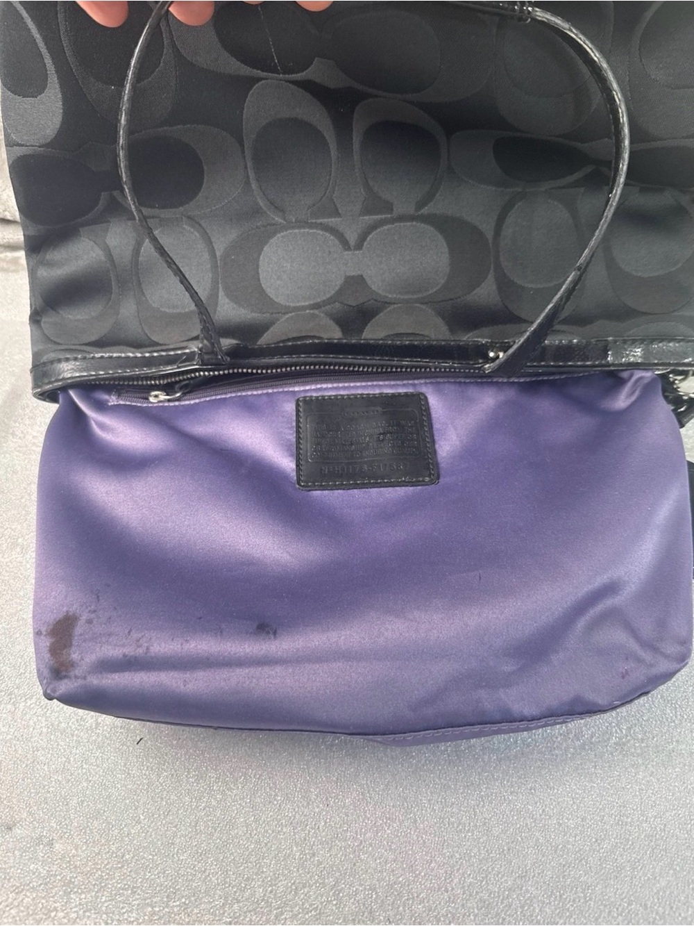Coach Black Tote with Purple and Lavender Graphic Accents - Picture 8 of 10